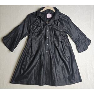 Fumbin Foe SzM Dark Gray Metalic Victorian Style Jacket Blazer flared pleated